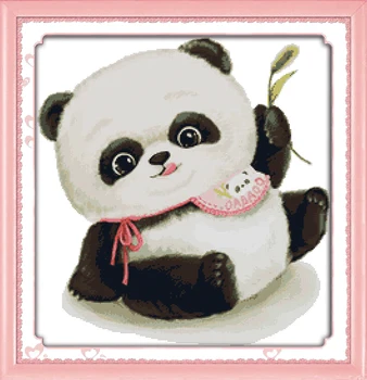 

Panda cross stitch kit 14ct 11ct count print canvas stitching embroidery DIY handmade needlework