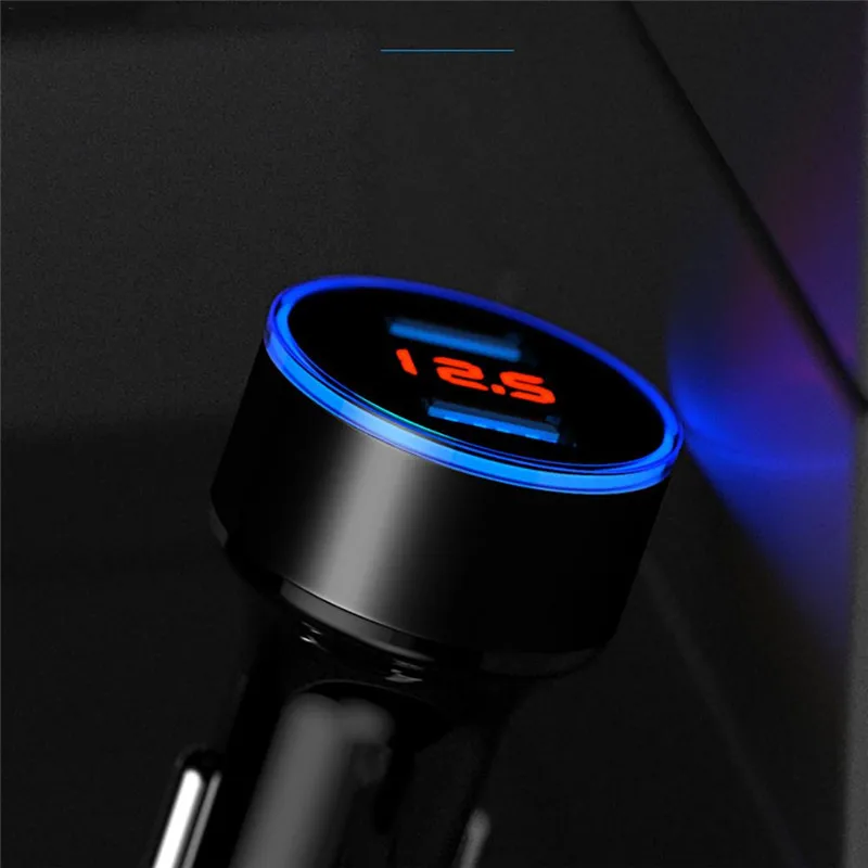 شاحن سيارة 5 فولت 3.1A مع LED عرض عالمي مزدوج Usb الهاتف سريع سيارة-شاحن هواتف xiaomi هواوي سامسونج S8 الهاتف المحمول 