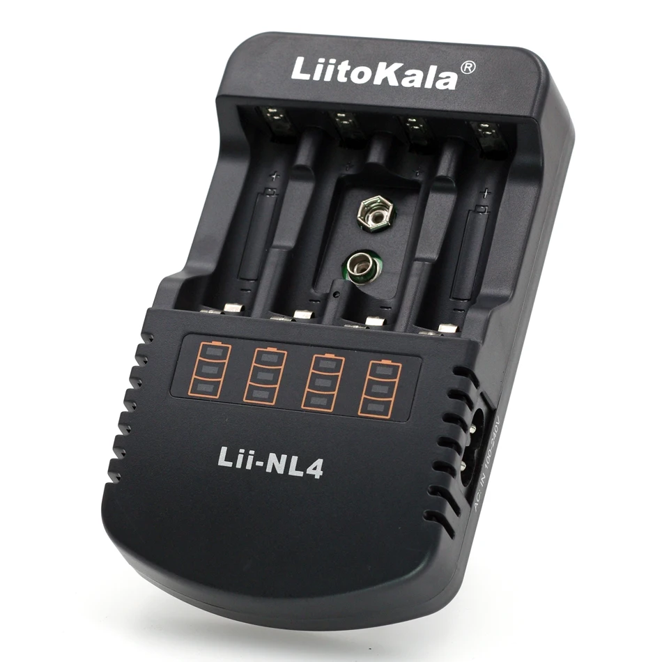 Новое многофункциональное зарядное устройство Liitokala Lii-NL4 1,48 v 1,5 V Ni MH AA/AAA 9V DC зарядное устройство: 12V 1A, AC: 110-240V