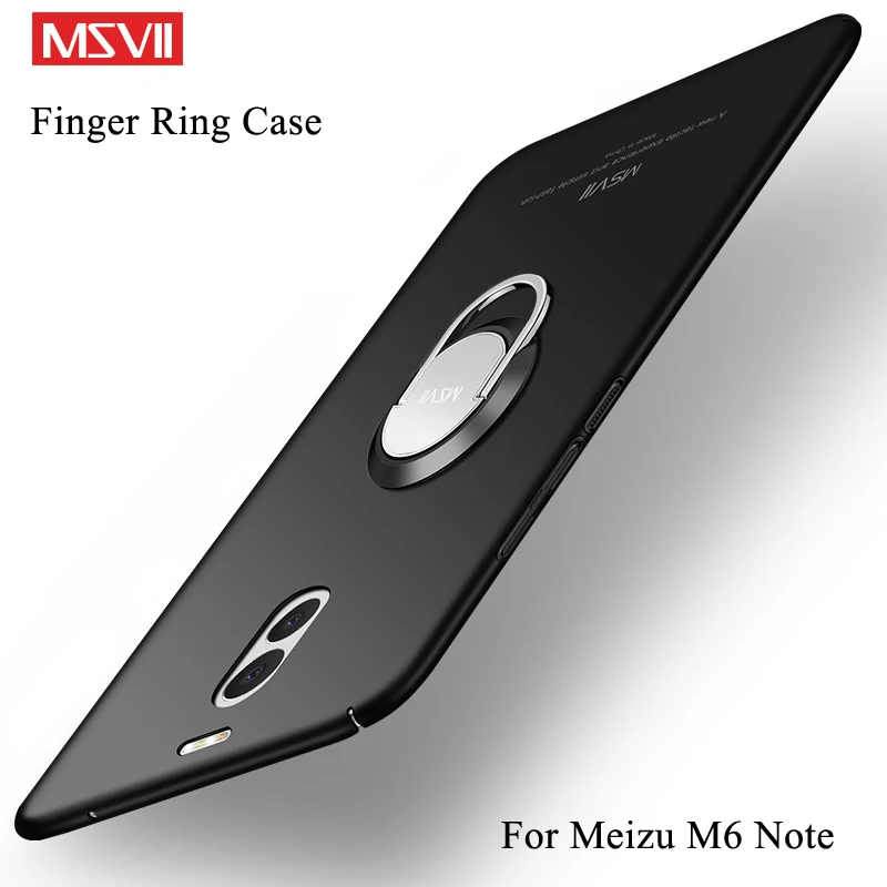 

MSVII Cases For Meizu M6 M5 M3 Note Case Cover Finger Ring Skin Coque M3 M5 M6 Mini Case Metal Holder Cover Meizu Note 6 5 Coque