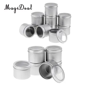 

Empty Cosmetic Accessories 11 Pieces Aluminum Round Screw Lid Containers Cream Storage Tins Jars Boxes Metal 60ml/100ml