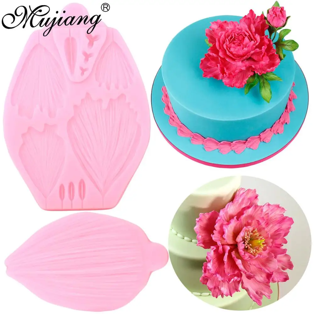 

Peony Tulip Veiner Silicone Mold Flower Petal Fondant Wedding Cake Decorating Tools Polymer Clay Candy Chocolate Gumpaste Mould