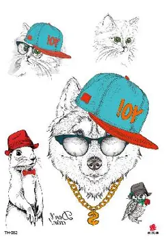 

Temporary Tatoo Fake Tattoo Sticker Cartoon Cute Dog Cat Tattoos Stickers Tatouage Waterproof Flash Tatto For Men Women Girl