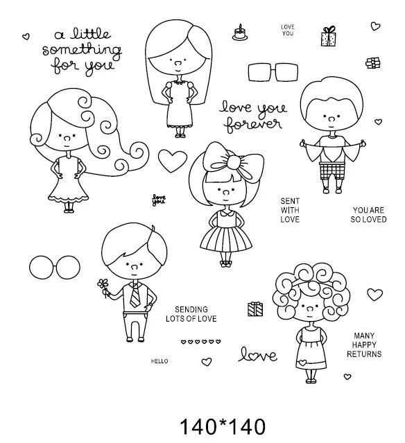 

Boy and girl background 1 Transparent Clear Stamp for DIY scrapbooking seal Card Making C68