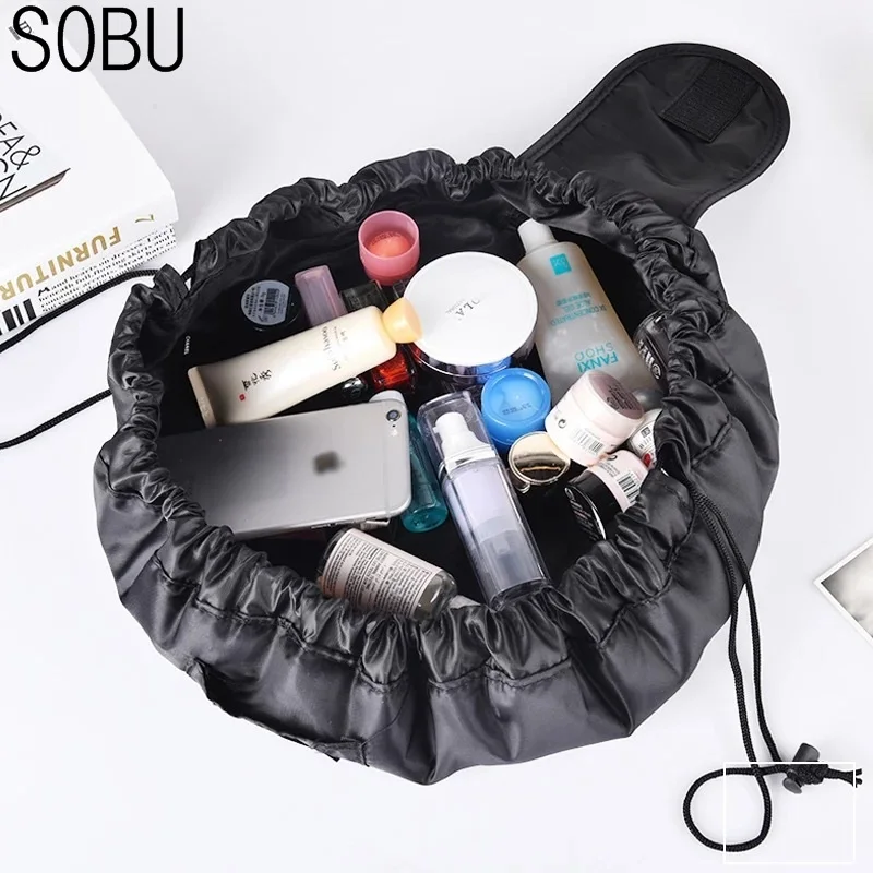 

New Color printing design Cosmetic Bag Drawstring Makeup Case Women Travel Make Up Organizer Storage Pouch Toiletry Wash Kit H78