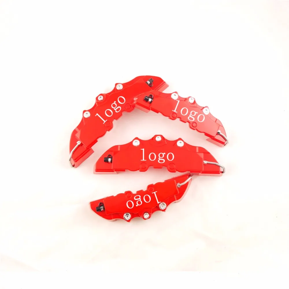 

Universal 4 PCS 2 Medium and 2 Small Red Brem Auto Disc Brake Caliper Cover With 3D Word Fit For 16 17 Inches