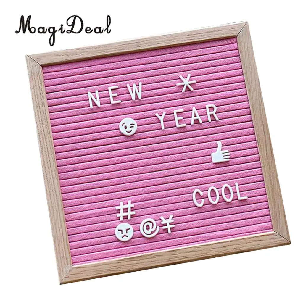 Felt Letter Board 10x10inches Changeable Letter Boards With 340 White Plastic Letters & Wood Frame Wall Mount, Free Canvas Bag