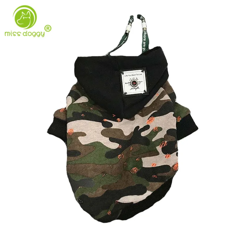 Newly Design Fashion Camouflage Pet Dog Hoodies Autumn Winter Windproof