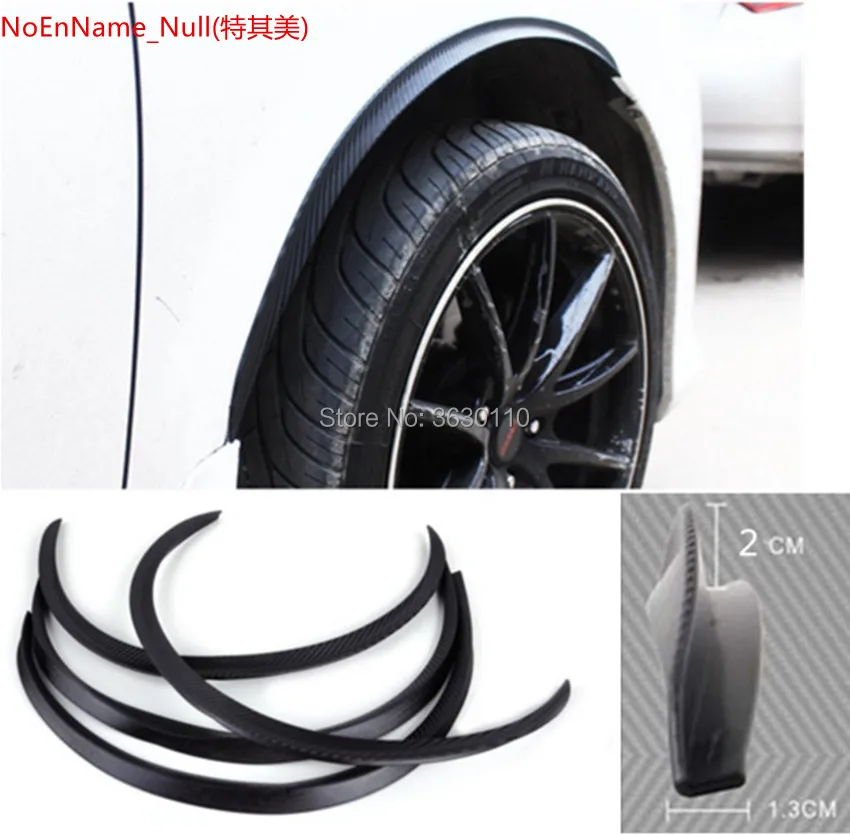 

4pcs Car Arch Wheel Eyebrow Strip Fender Flares Protector Strip Black Carbon Fiber