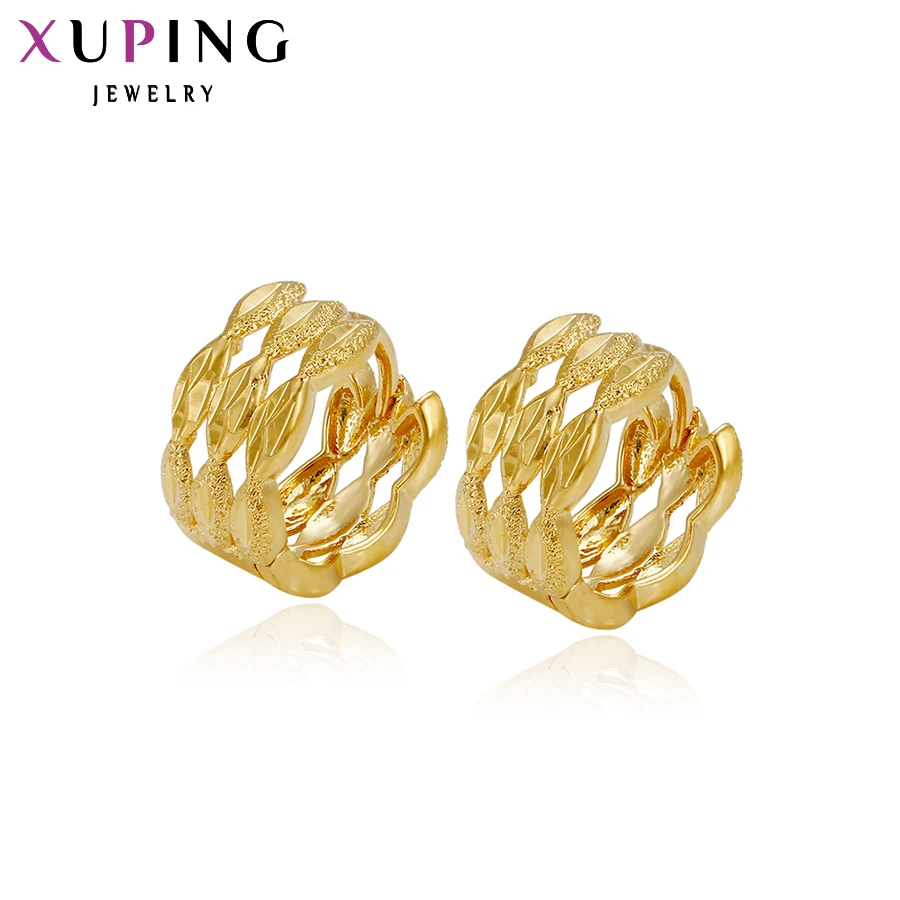 

Xuping Fashion Earring New Arrival Charm Unique Valentine's Gift for Women Gold Color Plated Hoop Earrings Jewelry 29025