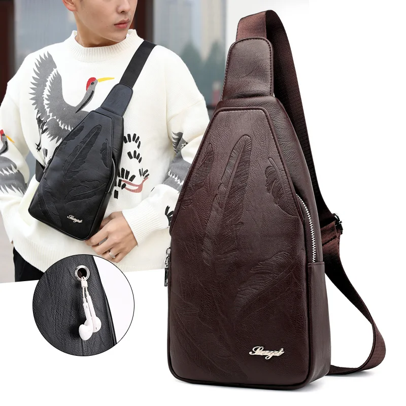 0 : Buy Men&#39;s Crossbody Bags Men&#39;s Chest Bag Designer Messenger Bag Leather ...
