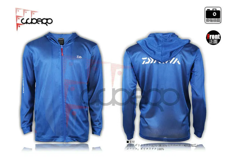 Hot Sell 2015 dawa daiwa Sport Fish Men Coat Fishing Hooded Quick-Drying Breathable Sun Protection Clothing Coat Men  Shirt