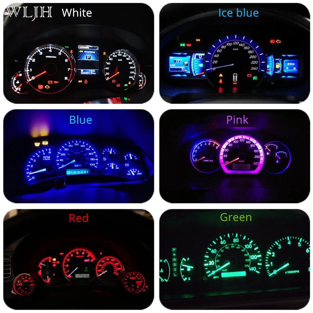 Painel de Instrumentos de Medição Conjunto de Luz Completa para Jeep Wljh Velocímetro Tacômetro Wrangler yj 1987-2006 12v Led 3 Cheap Lâmpada de sinal