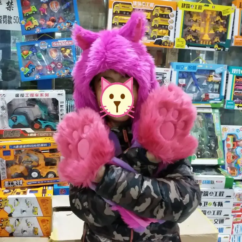 Disney Алиса в стране чудес Чеширский кот Kawaii Плюшевые игрушки шапка шарф улыбка