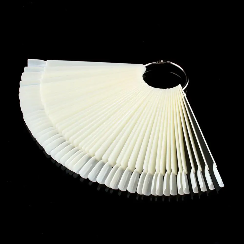 

HobbyLane Clear False Nails Fan Style Practice Display Natural Black Transparent Sticks Polish Display Acrylic Tips for Gel Tool