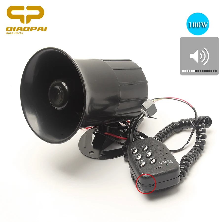 12V Multi Tone Microphone Horn Car Siren 110db Speaker Super Loud Car