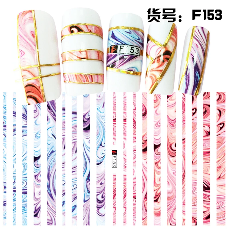 

5 sheets mixed design ADhesive nail decals Nails Art decorations Stickers nail accessories beauty manicure tool F150-154