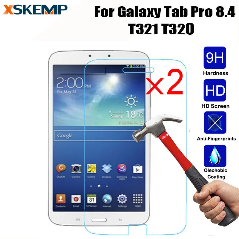 2 шт./лот с уровнем твердости 9 H 2.5D 0,3 мм закаленное Стекло для Samsung Galaxy Tab Pro 8,4 SM-T320 T321 T325 пленка для планшета компьютера прозрачный Экран защитную крышку