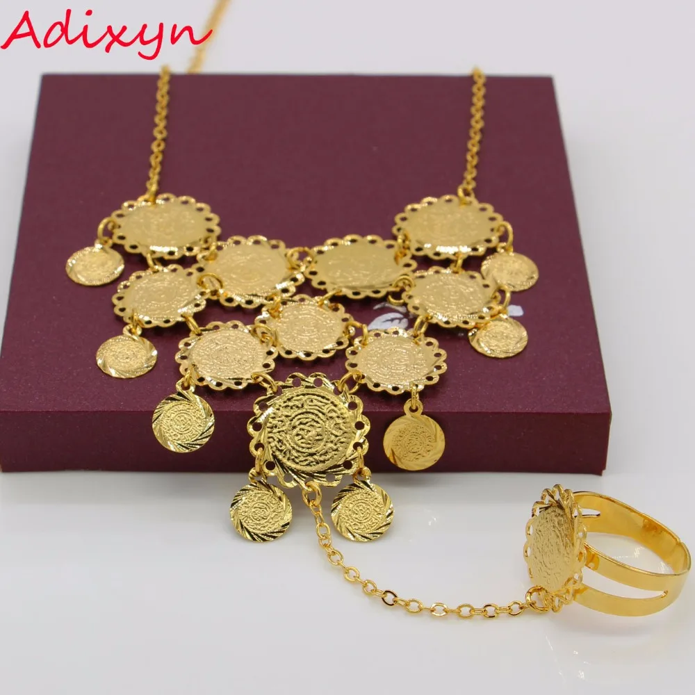 Adixyn Coins Bracelet For Women Sign Coin Money Gold Color Islam Muslim ...