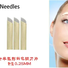 50 шт./лот руководство татуировка перо иглы 15 Вышивка Крестом Иглы для постоянного макияж ручка jm611d-x82 бровей лезвия традиционные Иглы для татуажа