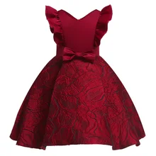 Летние Детские платья для девочек, элегантное платье принцессы, свадебное платье с цветочным узором для девочек, детское праздничное платье, для 2, 3, 4, 5, 6, 7, 8, 9 лет, vestido