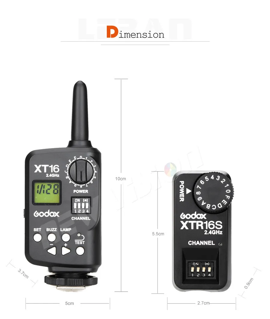 Godox xt-16s xt16s Беспроводной радиоуправляемые вспышки триггера передатчик и приемник для GODOX ВИНГ V850 v860c v860n Speedlite