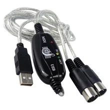 Ausuky USB IN OUT MIDI Интерфейсный кабель конвертер ПК в музыкальный Адаптер клавиатуры Шнур-25