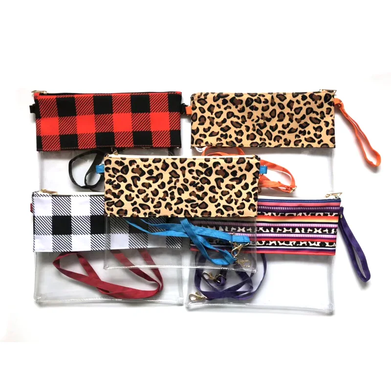 

200pcs/lot Fast shipping 5 Style Wholesale Personalized New Hot Sale Crossbody Clear Purse Handbag Monogrammed Stadium Clear Bag