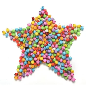 

900-1000pcs Mix Color Round Fluffy Pom Poms Puzzle Ball Toy DIY Child Craft Toys for Kids 10mm