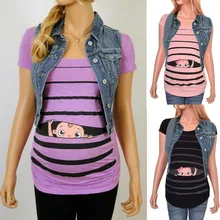 Одежда для беременных женщин; модная Милая футболка в полоску с короткими рукавами для беременных; Одежда для беременных; Прямая поставка