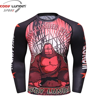 Футболки Rashguard Jiu Jitsu Mma длинный рукав, дышащий Муай Тай футболка с принтом обезьяны Bjj колготки Sanda футболка ММА Боксерские майки - Цвет: C