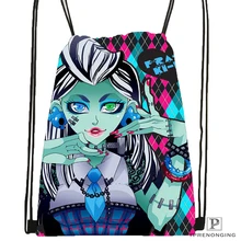 CustomMonster High Drawstring Backpack Bag Cute Daypack Kids Satchel (Black Back) 31x40cm#180531-04-14