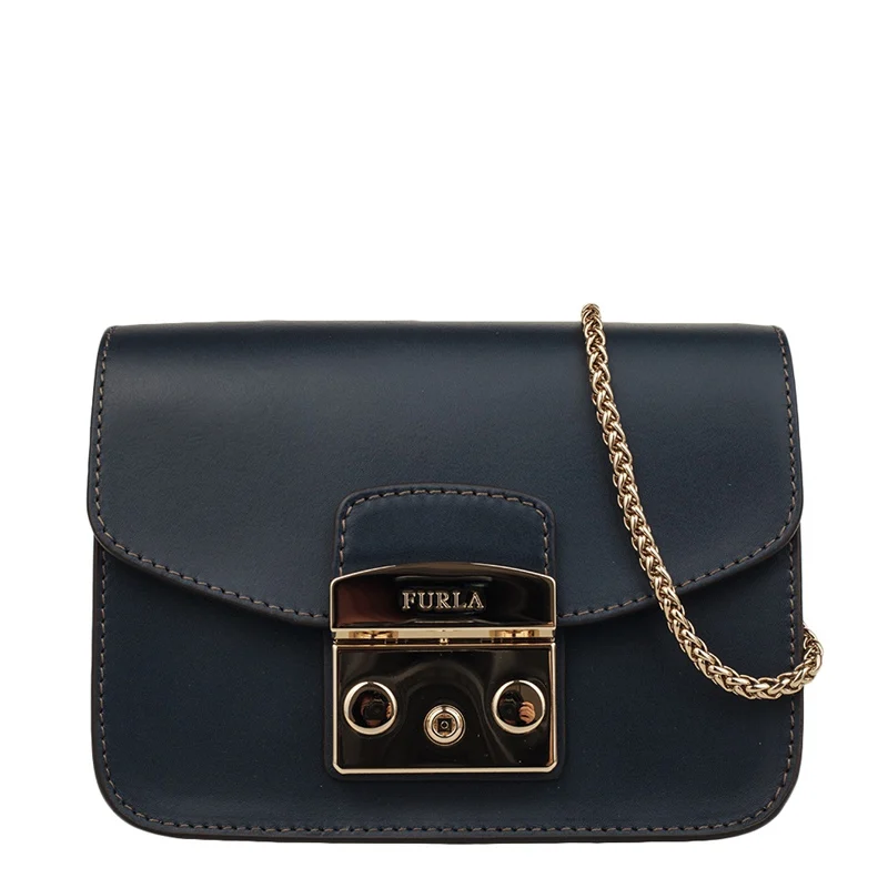 dark blue115002341 Черная сумка через плечо FURLA Metropolis BGZ7 - Цвет: dark blue115002341