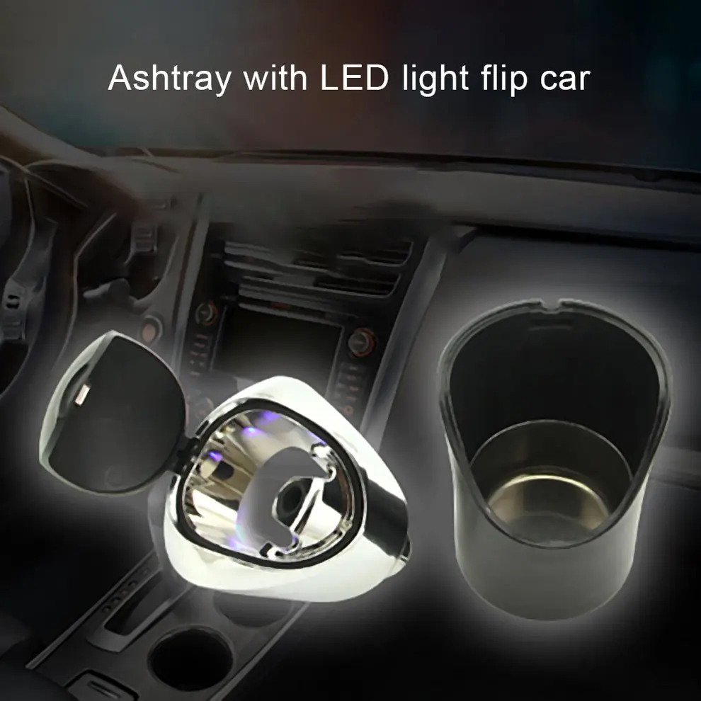 

Ashtray With Led Light Flip Car Ashtray With LED Light Flip Cover Solar Powered Car Cigarette Smoking Ashtray Ash Cup Holder