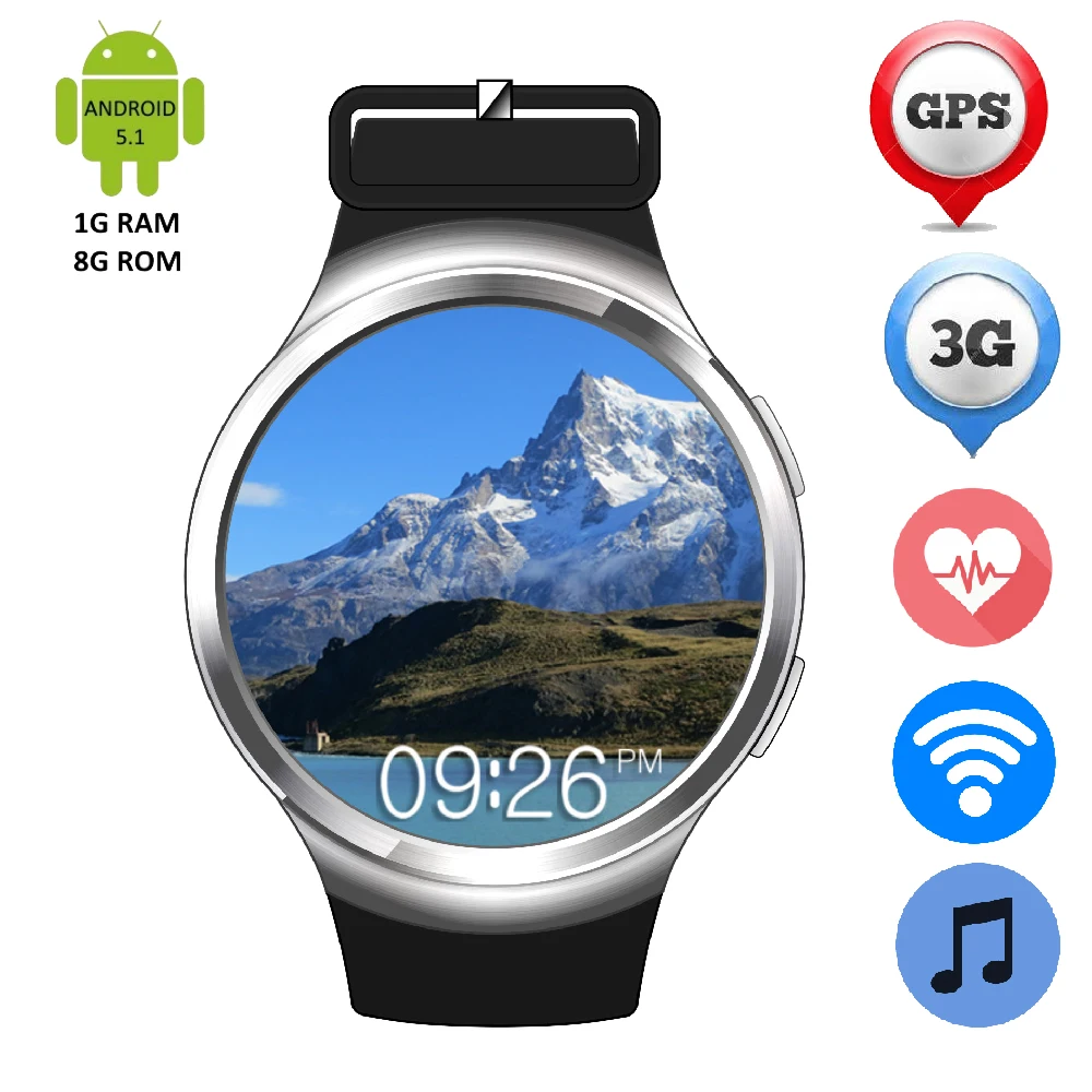 

Bluetooth Smart Wrist Watch ZW24 Android 5.1 Hear Rate Monitor 2G/3G SIM Card Wifi GPS Smartwatch Pedometer MP3 MP4 Sport Clock