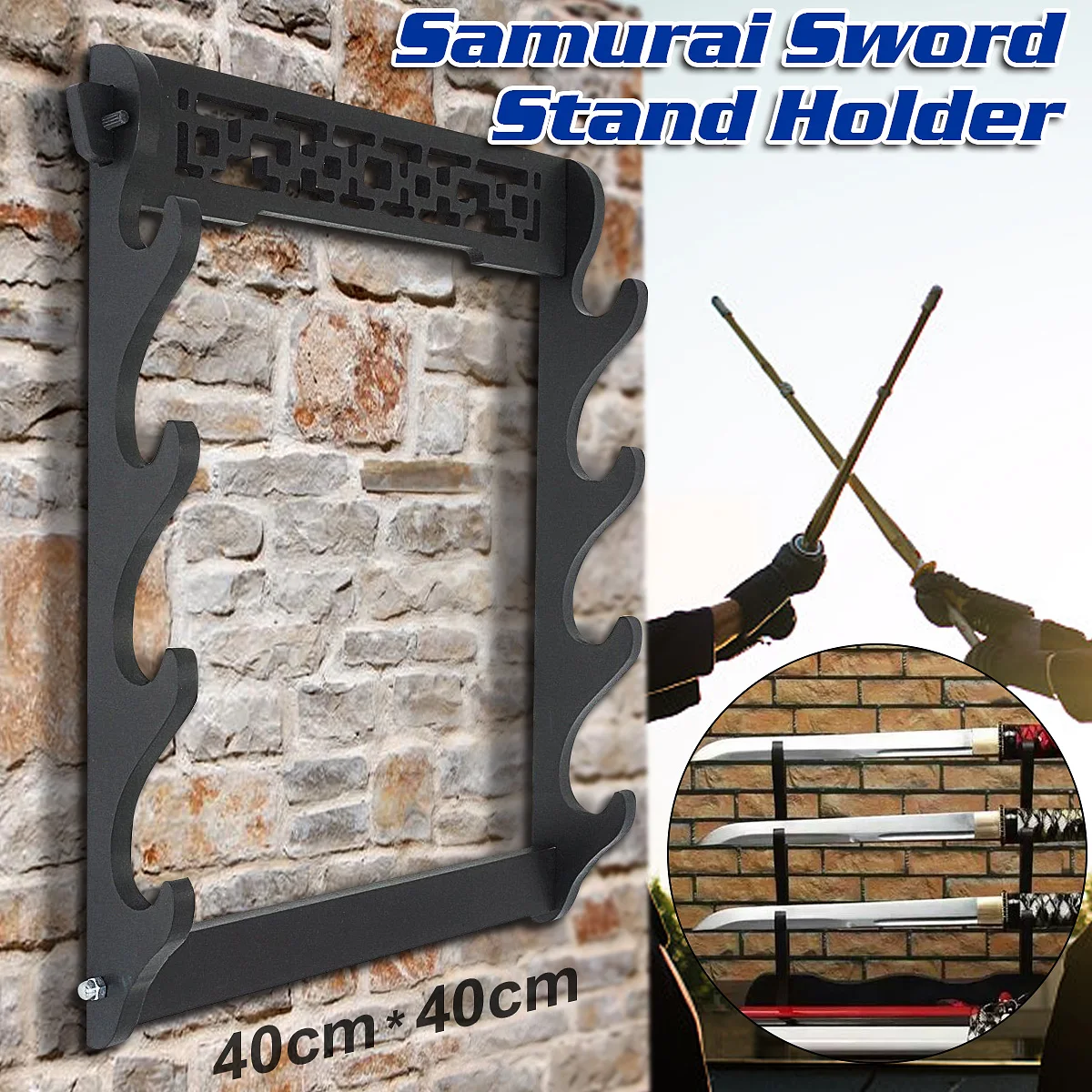 

4 Tier Wall Mount Samurai Sword Katana Holder Stand Display Statues Sculptures Holder for Home Decoration Crafts New Arrival