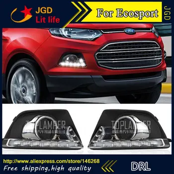 

Free shipping ! 12V 6000k LED DRL Daytime running light for Ford Ecosport 2013-2014 Fog lamp frame Fog light Super White