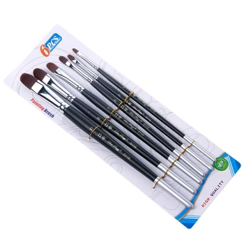 

6Pcs Artist Nylon Hair Acrylic Painting Brush Set Watercolor Oil Drawing Tool