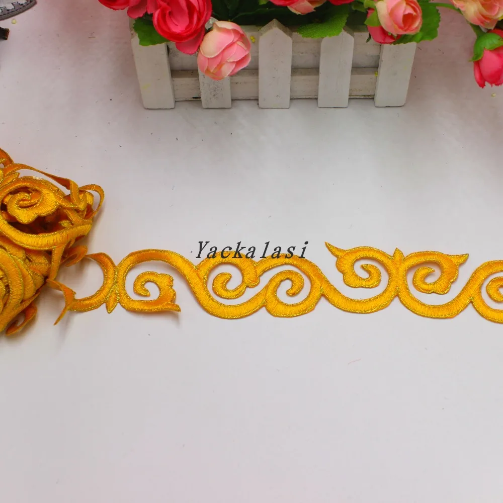 YACKALASI золотой костюм для косплея железная Вышивка Кружева отделка тесьмы