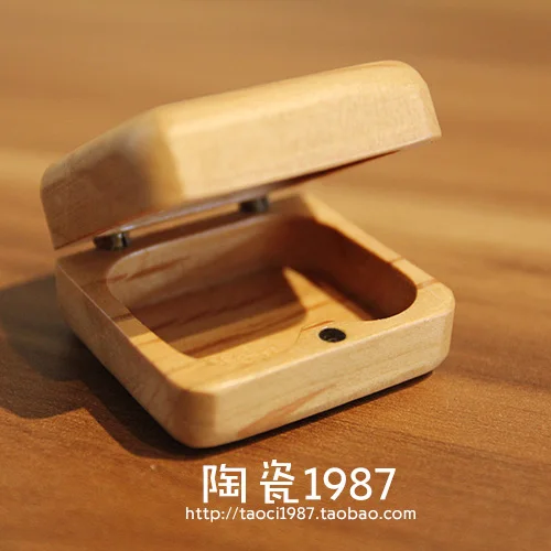 Mini handmade crafts logs of wood ring box stud font b earring b font box small