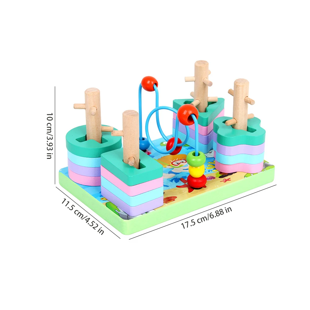 Геометрические штабелеры, игрушки для малышей, развивающие кольца, восьмиугольные прямоугольники, красочные деревянные детали, деревянная форма, сортировщик, штабелируемые игрушки
