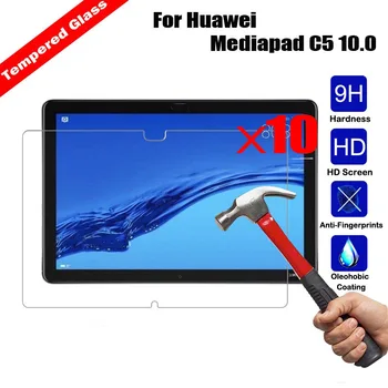 

10Pcs Wholesale Genuine Tempered Glass Tablet Screen Protector For Huawei Mediapad C5 10.0 9H Hardness Glossy Film