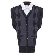 WAEOLSA мужской деловой Повседневный Кардиган свитер мужской кашемировый вязаный Топ Мужской Argyle кардиганы мужское Трикотажное изделие с вырезом в форме буквы V мужские кардиганы