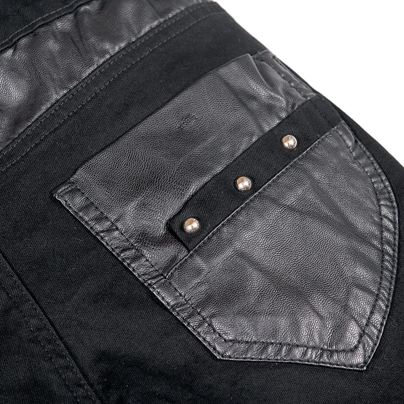 Новое поступление года, модные обтягивающие мужские джинсы в стиле панк из искусственной кожи на молнии, 4 цвета, облегающие мужские зауженные брюки PK6-6