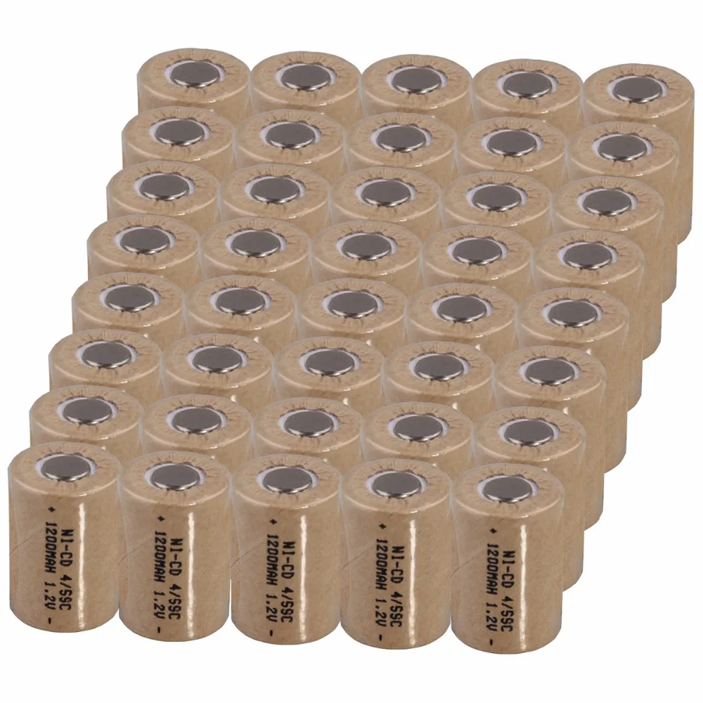 40 шт 4/5SC 1200 mah 1 2 v никель кадмиевая батарея аккумуляторные батареи для