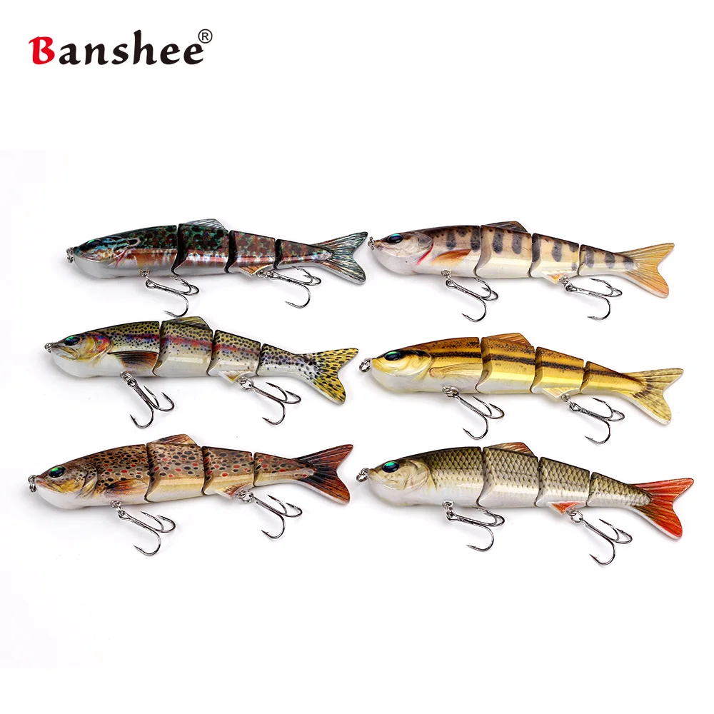 

6pcs/lot 200mm 83g VMJ04-8 lifelike sinking Rattle Sound swimbait 4 sections big mulit jointed lure Hard Artificial Bait