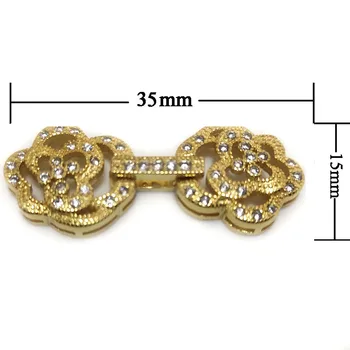 

Wholesale 15x35mm 3 Rows Yellow Gold Flower Style 925 Sterling Silver Jewelry Foldover Clasp with Zirconia