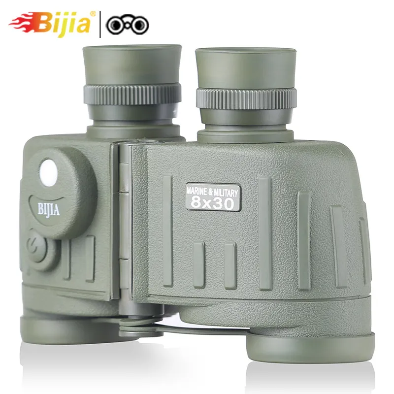 BIJIA 8x30 BAK4 классический военный бинокль Оптический Прибор водонепроницаемые полевые очки с компасом для охоты и путешествий
