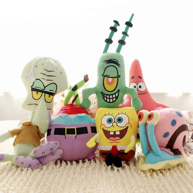 

Kawaii SpongeBob Plush Toys Cartoon Movie Characters Anime Stuffed Doll Patrick Star/Eugene/Sheldon/Gary Children Birthday Gift