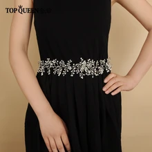 TOPQUEEN SH10-S свадебный пояс горный хрусталь пояс для формального платья бисерный пояс с жемчугом серебряного алмаза пояс платье атласная лента